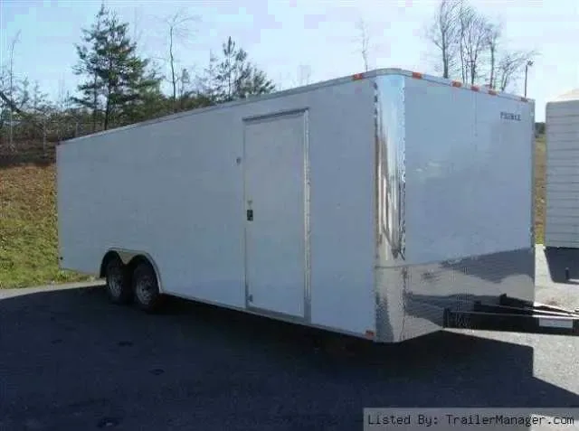 24ft White Enclosed Car Hauler w/D-Rings