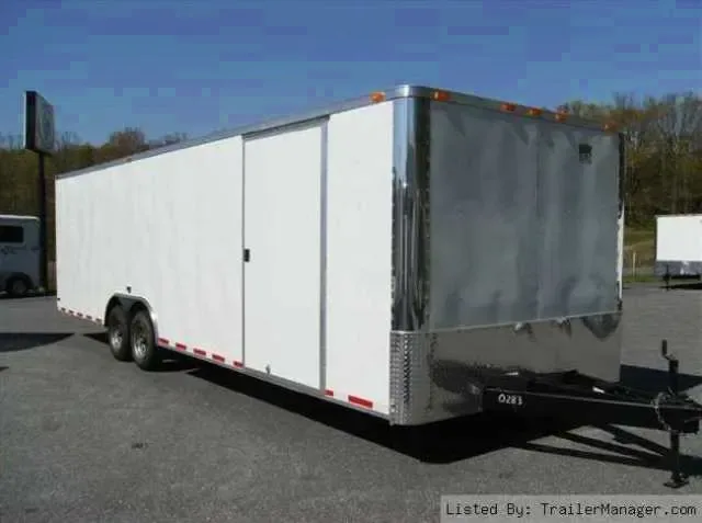 Bumper Pull 24ft Car Hauler-White Flat Front