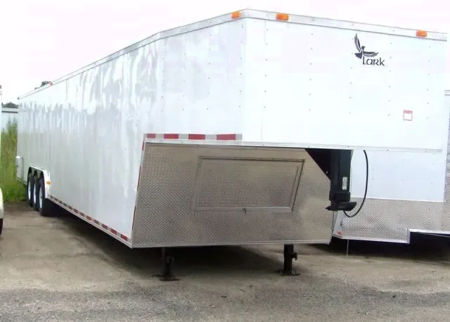 48ft Gooseneck White Car Hauler