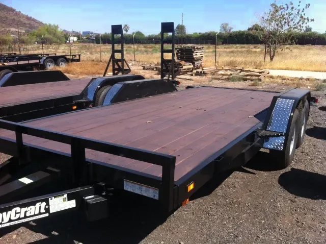 16FT OPEN CAR HAULER W/ SLIDE OUT RAMPS