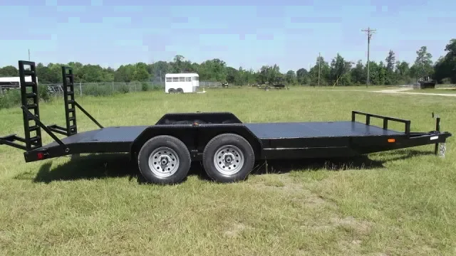 Black 18ft Car Hauler w/Diamond Tread Plate Floor