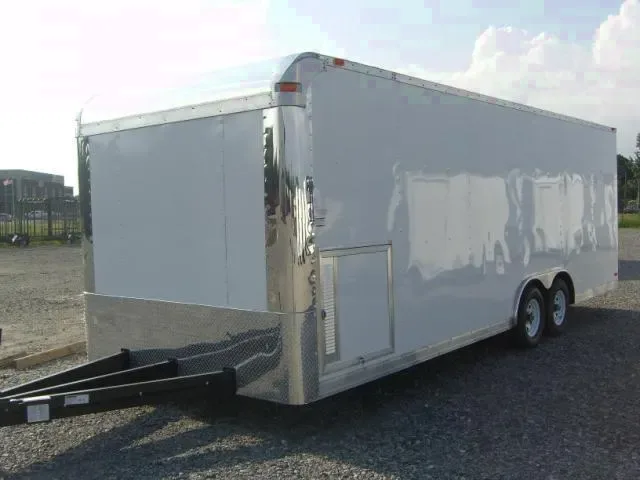 24ft White Race Ready Car Hauler