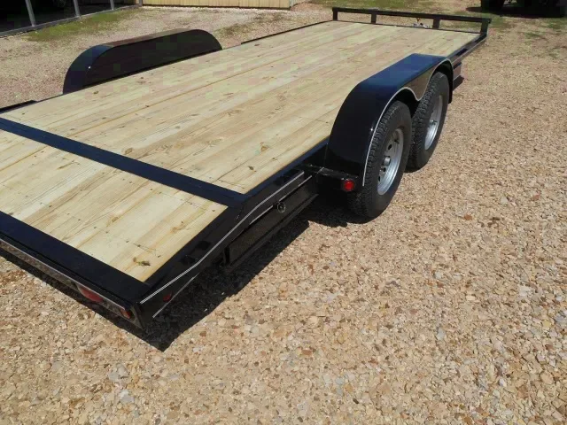 18FT CAR HAULER WOOD DECK SLIDE IN RAMPS