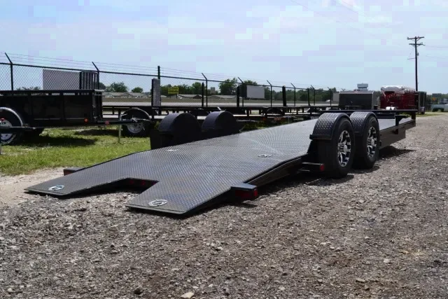 24ft Car Hauler w/Aluminum Wheels and 2-5,200 lb Drop Axles w/Electric Brakes