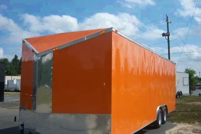 24FT Orange Car Hauler w/V-nose