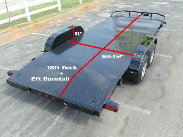 18ft Black Steel Deck Car Hauler