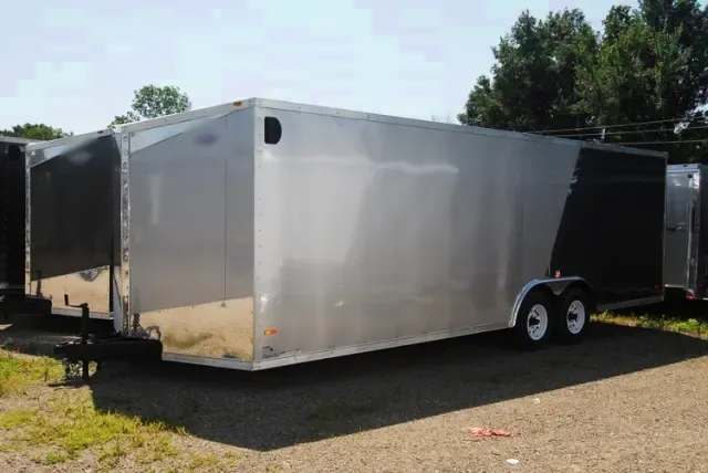 24ft Enclosed Car Haulers with diamond plated Stone guard