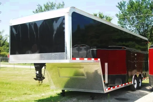 Black Gooseneck 28ft Race Car Trailer T/A