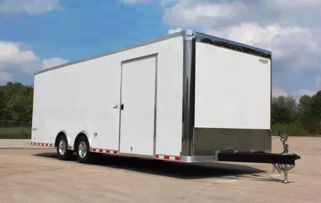 Race Car Hauler 28ft White Flat Front