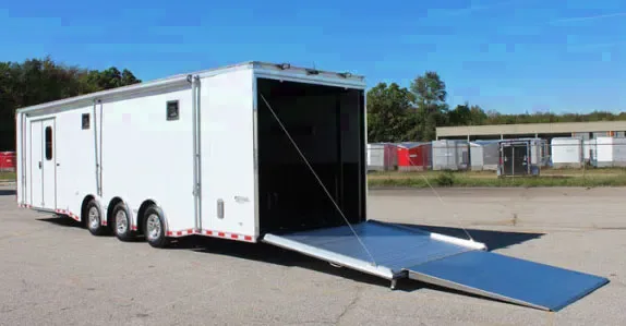32ft  Race Trailer w/Extended Ramp & Awning