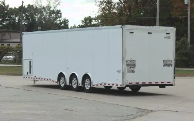 White 32ft  Enclosed Trailer Tri-Axle