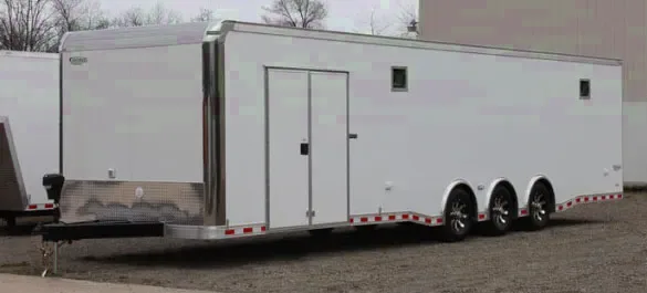 White Flat Front 36ft Race Trailer