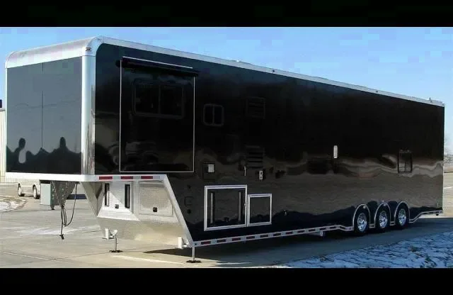 Black 40FT Aluminum Gooseneck Enclosed Car Hauler