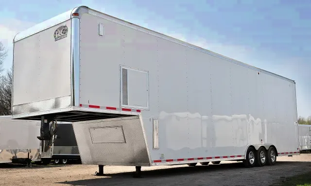 White 40ft Gooseneck Car Hauler Trailer