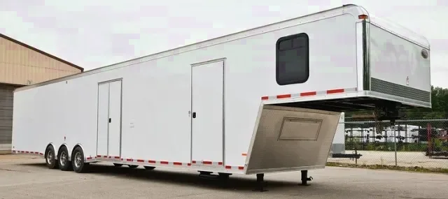 White 48ft Enclosed GN Car Hauler