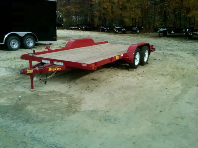 Red 16ft Tandem Axle Open Car Hauler