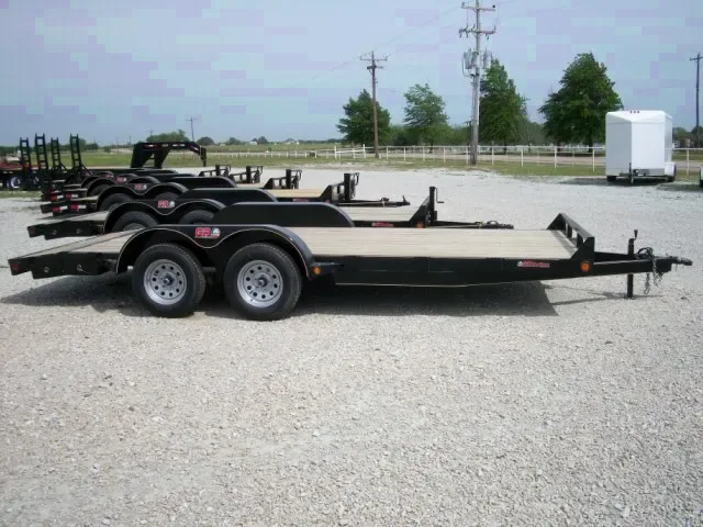 18ft 2-3500lb Axles Black with Wood Deck Car Hauler