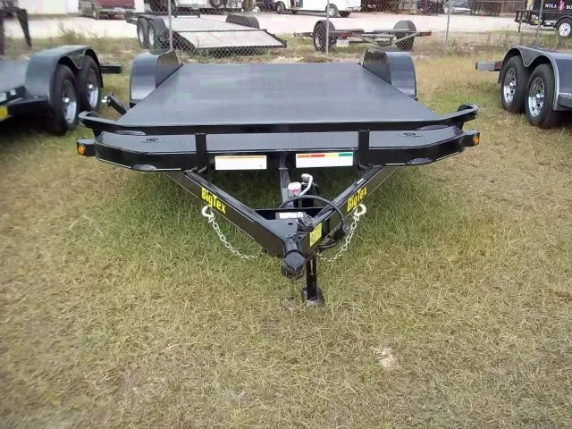 BLACK 18FT OPEN CAR HAULER W/STEEL FLOOR