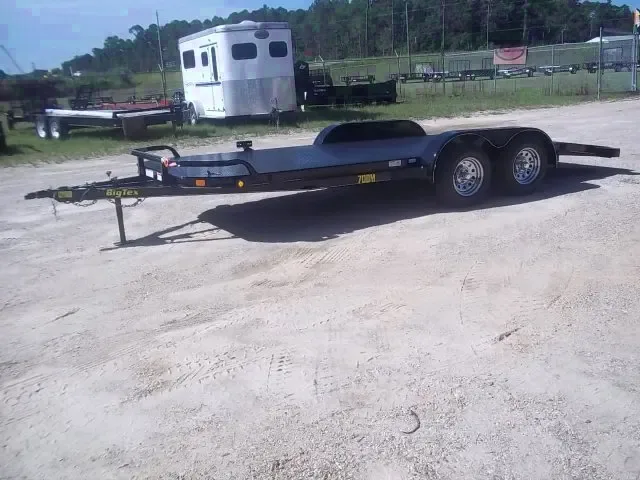 18FT BLACK STEEL DIAMOND PLATE OPEN CAR HAULER