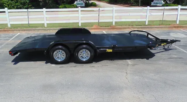 18FT BLACK STEEL OPEN CAR HAULER