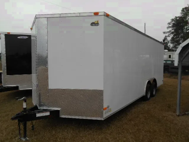 20FT WHITE ENCLOSED CAR HAULER