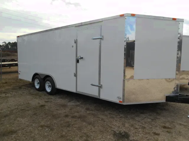 20FT WHITE ENCLOSED CAR HAULER