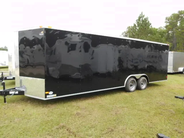 BLACK V-NOSE ENCLOSED CAR HAULER-24FT