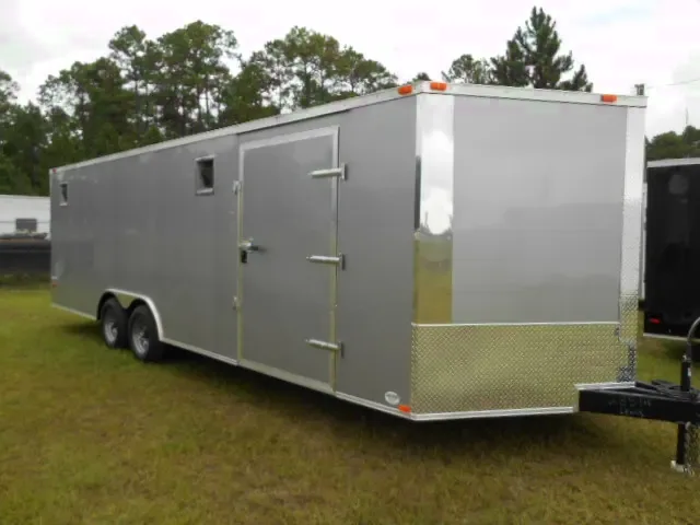 24FT SILVER CAR HAULER-RACE READY