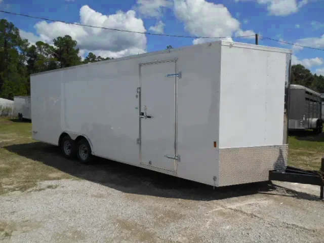 WHITE 24FT ENCLOSED CAR HAULER