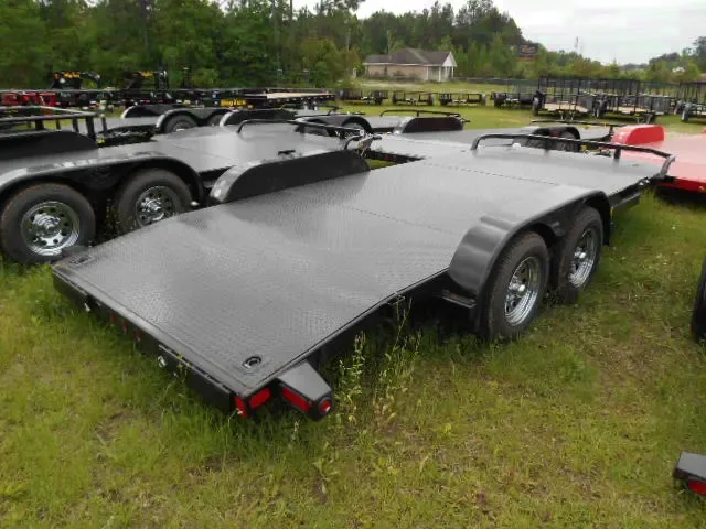 20FT BLACK STEEL OPEN CAR HAULER