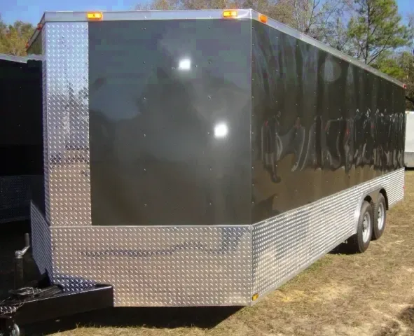 20ft Black V-Nose Auto Trailer