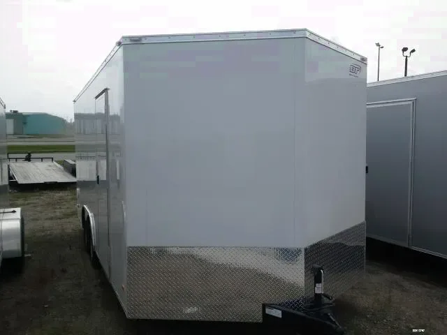 18FT V-NOSE WHITE  ENCLOSED CAR HAULER