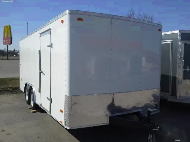 18FT FLAT FRONT WHITE CAR HAULER