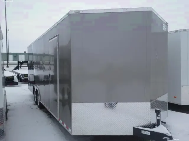 TWO TONE PEWTER/BLACK  ENCLOSED 24ft CAR HAULER