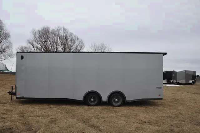24FT RACE TRAILER SILVER W/BLACK TRIM