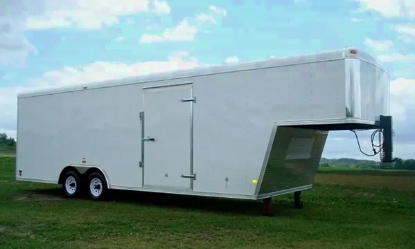 32ft White Car Hauler w/Tandem 7000lb Axles