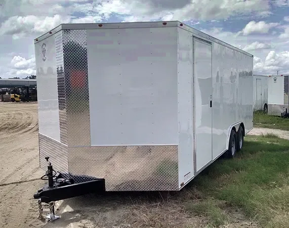 V-nose 20ft Bumper Pull White Car Hauler