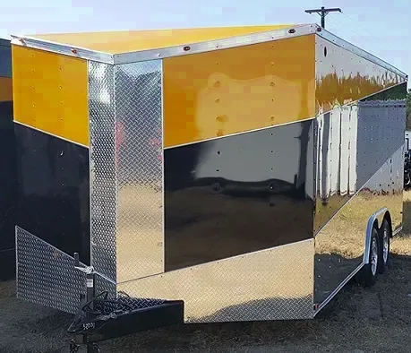 Black, yellow and Chrome 20ft car hauler