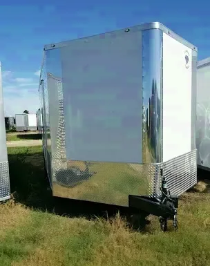 20FT V-Nose White Car Hauler LED Lighting