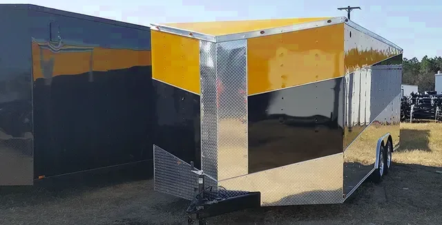 Black and yellow 20FT V-Nose Car Hauler