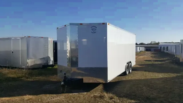 20ft White Bumper Pull Car Hauler