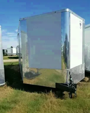 20ft Car Hauler White V-Nose