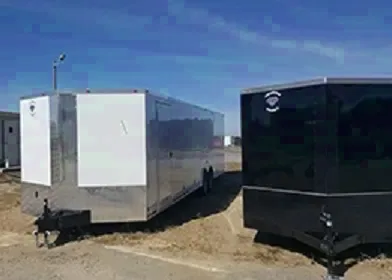 White 28ft Car Hauler w/Side Door