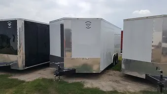 28FT V-nose Car Hauler White