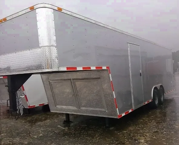 Silver Gooseneck Car Hauler 30ft