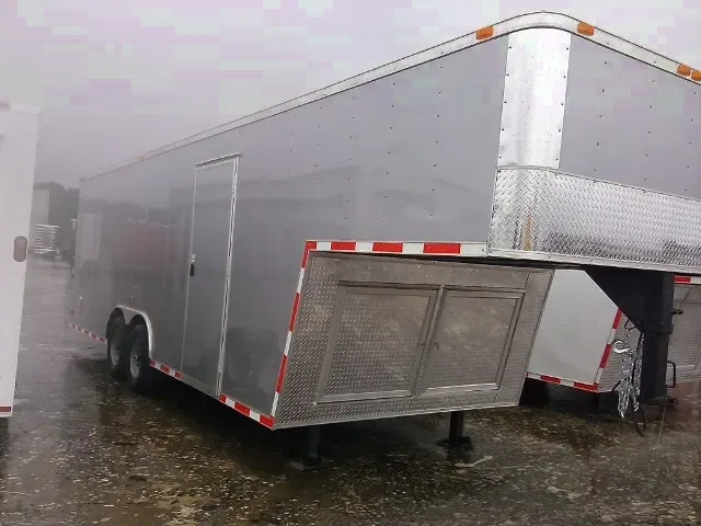 30FT Silver Gooseneck Car Hauler