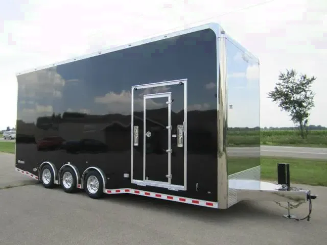 LOADED 26FT ALL ALUMINUM STACKER WITH TRIPLE SPREAD AXLES