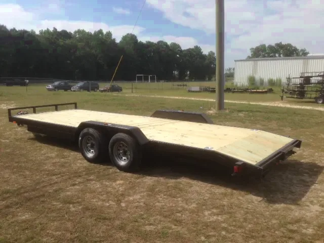 Black Steel Frame with Wood Deck Car Hauler 24ft