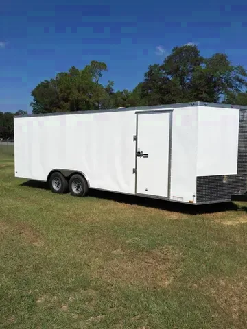 22ft White V-nose Enclosed Cargo Trailer