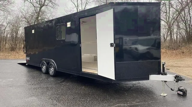 24FT BLACK V-NOSE ENCLOSED AUTO TRAILER